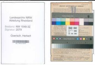Entnazifizierung Herbert Goerisch , geb. 02.09.1891 (Beamter)