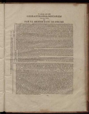 Tabularum Geneanthropologicarum Trigesima De Partu Mensis Noni Ac Decimi