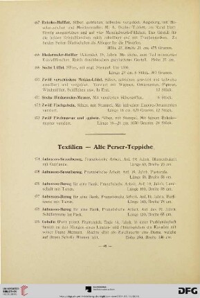 Textilien – Alte Perser-Teppiche (Nr. 474-498)