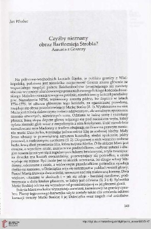 2: Czyżby nieznany obraz Bartłomieja Strobla? : Assunta z Goszczy