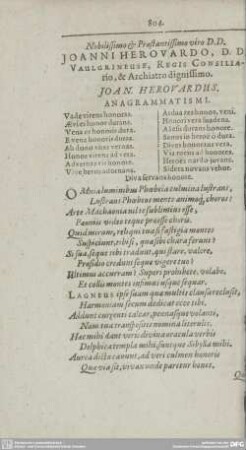 Nobilissimo & Praestantissimo viro D. D. JOANNI HEROVARDO, ...