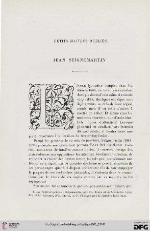 3. Pér. 34.1905: Jean Seignemartin : petits maîtres oubliés