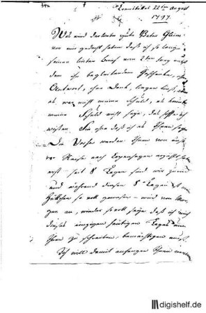 7: Brief von Luise Gräfin Stolberg-Stolberg an Johann Wilhelm Ludwig Gleim