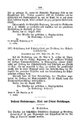 Erhöhung des Schulgeldes zur Deckung der Schulbedürfnisse : [IV. Elementarschulwesen]