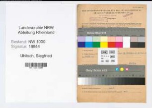 Entnazifizierung Siegfried Uhlisch, geb. 14.09.1910 ()