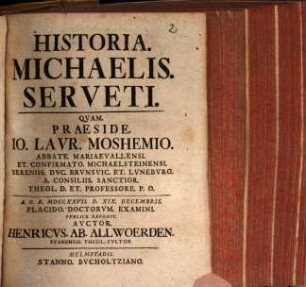 Historia Michaelis Serveti