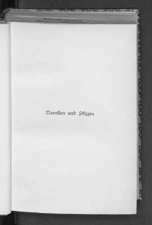 Novellen und Skizzen