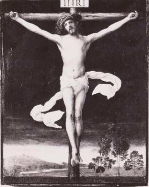 Christus am Kreuz : Christus am Kreuz, Infrarotaufnahme für Restaurierungszwecke