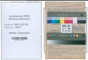Entnazifizierung Gwendolen Menke , geb. 09.12.1902 ()