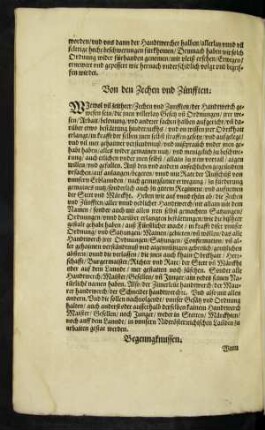 Von den Zechen und Zünfften.