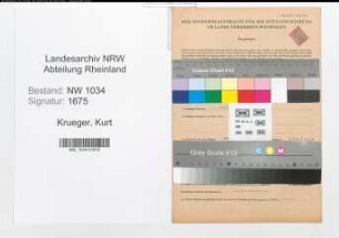 Entnazifizierung Kurt Krueger , geb. 03.10.1909 (Leutnant)