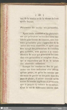 Phénomènes des couches très-perméables