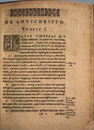 Disputatio XIX. De Antichristo magno