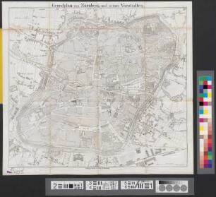 Grundplan von Nürnberg und seinen Vorstädten