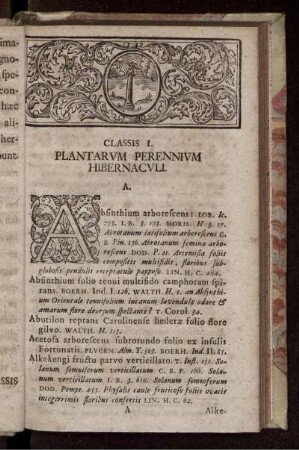 Classis I. Plantarum perennium hibernaculi.
