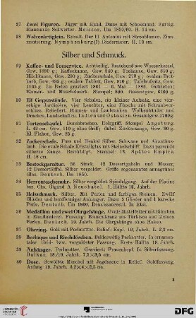 Silber und Schmuck (Nr. 29-50)