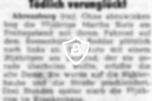 Tödlich verunglückt