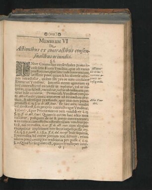 Membrum VI. De Actionibus ex contractibus consensualibus oriundis.