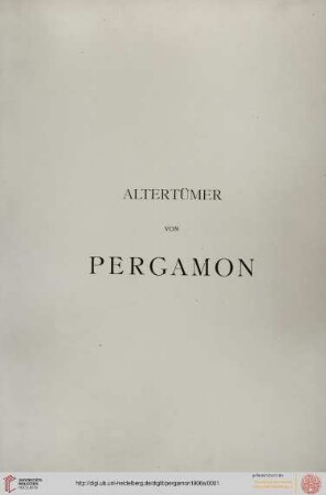 Band III,1, Tafeln: Altertümer von Pergamon: Der grosse Altar - der obere Markt