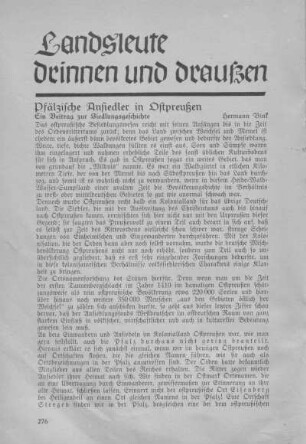 Landsleute drinnen und draußen.