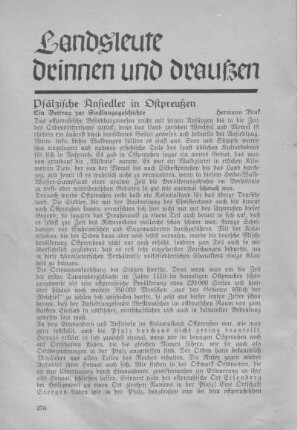 Landsleute drinnen und draußen.