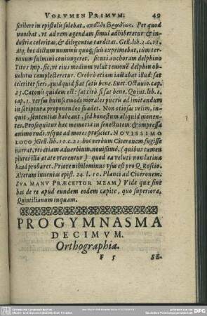 Progymnasma Decimum. Orthographia