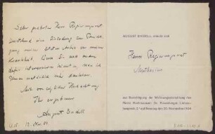 Schreiben an Hermann Muthesius (Brief)