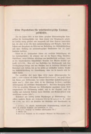 Eine Deputation für württembergische Landesgeschichte