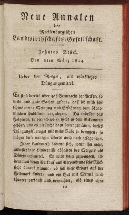 Zehntes Stück. Den 8ten März 1814.