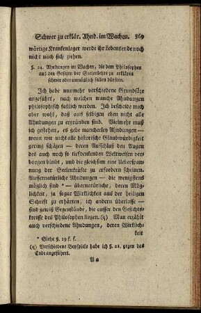§. 24. Ahndungen im Wachen, die dem Philosophen aus den Gesezen der Seelenlehre zu erklären schwer oder unmöglich fallen dürften.