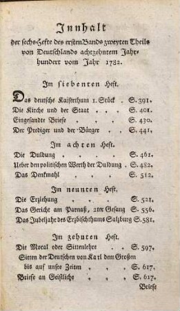 Deutschlands achtzehntes Jahrhundert, 1,7