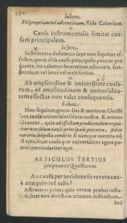 Articulus Tertiuws proponens Quaestiones.