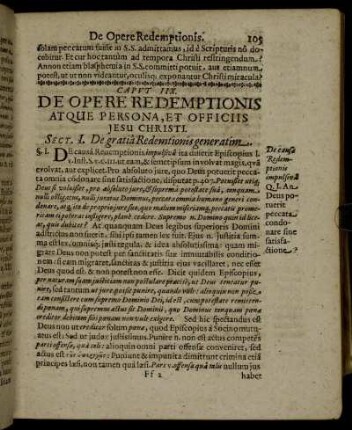 Caput IIX. De Opere Redemptionis Atque Persona, Et Officiis Jesu Christi.