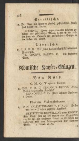 Römische Kayser-Münzen.