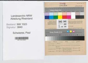 Entnazifizierung Paul Schwieres , geb. 26.04.1887 (Postoberinspektor)