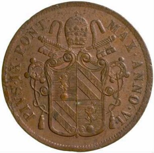 Münze, 5 Baiocchi, 1851