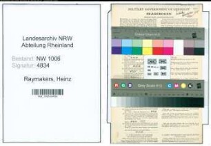 Entnazifizierung Heinz Raymakers , geb. 27.06.1899 (Justizangestellter)