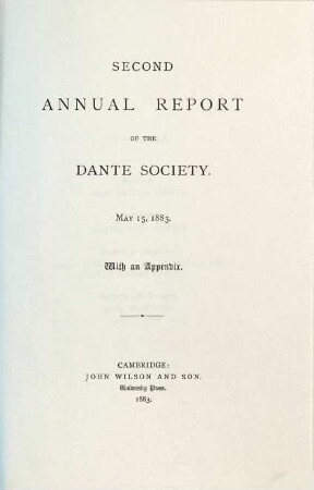 Annual report of the Dante Society. 2. 1883