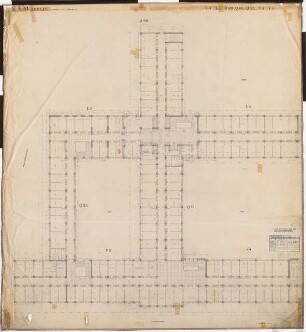 Reichsluftfahrtministerium, Berlin: Teilgrundriss L4/L5/Q4/Q5/V4/V5 1:100 (4. OG)