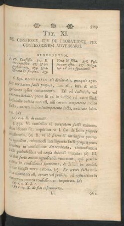 Tit. XI. De Confessis, Seu De Probatione Per Confessionem Adversarii