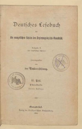 Teil 3 = Oberstufe, [Schülerband]: [Teil 3 = Oberstufe, [Schülerband]]