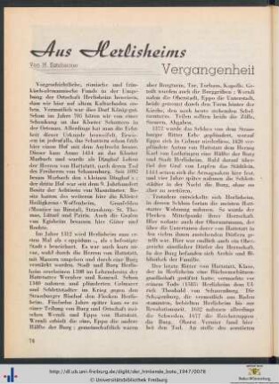 Aus Herlisheims Vergangenheit.