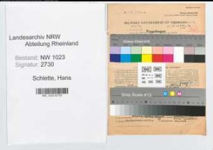Entnazifizierung Hans Schlette , geb. 11.07.1901 (Handelsvertreter)