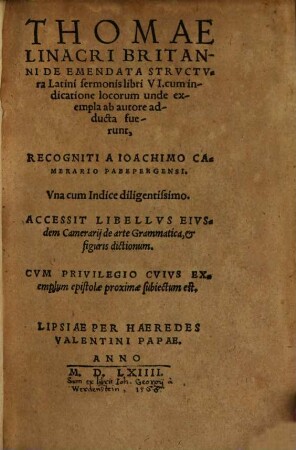 De emendata structura latini sermonis : libri 6
