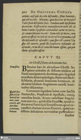 Caput XI. De Christi seßione ad dexteram Dei