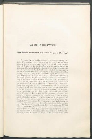 La obra de Payró : "Divertidas aventuras del nieto de Juan Moreira"