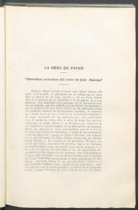 La obra de Payró : "Divertidas aventuras del nieto de Juan Moreira"