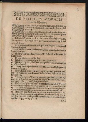 De Virtutis Moralis causis disputatio.