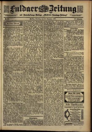 Zweite Ausgabe vom Dienstag, den 20. November 1900.