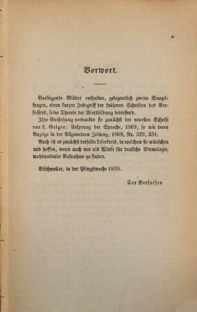 Zur Etymologie der Worte gehen und stehen : Ein Wort über indo-germanische Wortbildung
